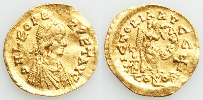 Leo I (AD 457-474). AV semissis (17mm, 1.99 gm, 6h). VF, flan flaw, wavy flan. C...