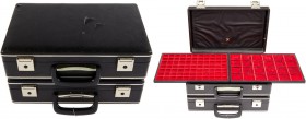 ANCIENT LOTS. (2) Abafil Diplomat Coin Cases with Trays. Used. Lot of two (2) Abafil Diplomat Coin cases, each containing seven (7) red velvet trays o...