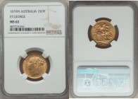 Victoria gold "St. George" Sovereign 1879-M MS62 NGC, Melbourne mint, KM7. AGW 0.2355 oz.

HID09801242017