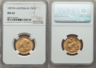 Victoria gold Sovereign 1897-M MS62 NGC, Melbourne mint, KM13. AGW 0.2355 oz.

HID09801242017
