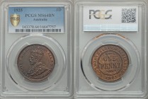 George V Penny 1925-(m) MS64 Brown PCGS, Melbourne mint, KM23. Scarce issue, especially rare in mint state.

HID09801242017