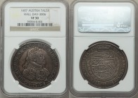 Rudolph II Taler 1607 VF30  NGC, Hall mint, KM81, Dav-3006. Pleasing old envelope toning with a strong portrait of the Emperor. All of Rudolph's Taler...