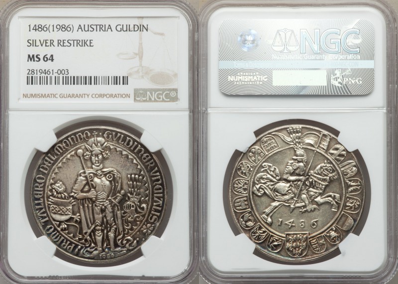 Sigismund of Tyrol Restrike Guldiner 1486-Dated (1986) MS64 NGC, Vienna mint, KM...