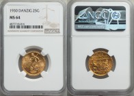 Free City gold 25 Gulden 1930 MS64 NGC, KM150, Fr-44. Mintage: 4,000. 

HID09801242017