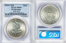 Republic Peso 1914-C.A.M MS64 PCGS, San Salvador mint, KM115.2.

HID09801242017