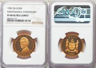 Elizabeth II gold Proof "Independence Anniversary" 200 Dollars 1980 PR68 Ultra Cameo NGC, KM47. Mintage: 1,166. For the 10th Anniversary of Independen...