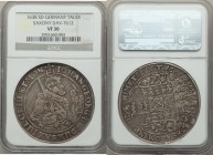 Saxony. Johann Georg I Taler 1638-SD VF30 NGC, Dresden mint, KM425, Dav-7612. Charcoal gray toning with good portrait and clean fields.

HID0980124201...
