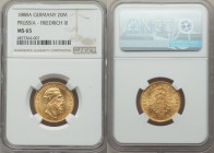 Prussia. Friedrich III gold 20 Mark 1888-A MS65 NGC, Berlin mint, KM515. One year type.

HID09801242017
