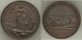 George III bronze "Davison's Battle of the Nile" Medal 1798 XF, Eimer-890, BHM-447. 47mm. 39.84gm. By C.H. Kuchler. REAR-ADMIRAL LORD NELSON OF THE NI...