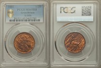 Victoria 1/2 Penny 1881 MS65 Red and Brown PCGS, KM754, S-3956.

HID09801242017