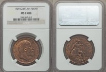Pair of Certified Assorted Pennies MS63 NGC, 1) Edward VII 1909 - MS63 Red and Brown, KM794.2. 2) George V 1913 - MS63 Brown, KM810. Sold as is, no re...