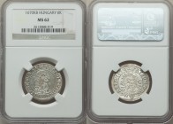 Leopold I 6 Krajczar 1670-KB MS62 NGC, Kremnitz mint, KM164. Youthful portrait of Leopold. A bright white coin with stunning silvery luster. 

HID0980...