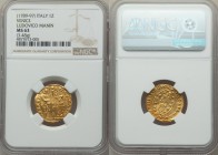 Venice. Ludovico Manin (1789-1797) gold Zecchino ND MS63 NGC, KM755, Fr-1445. 20mm. 3.48gm. LUDOV MANIN S M VENET / DVX. Doge kneeling left, holding c...