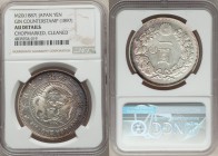 Meiji Counterstamped Yen Year 20 (1887) AU Details (Chopmarked, Cleaned) NGC, KM-Y28a.2. (C/M 1897) Gin Counterstamp on left.

HID09801242017