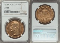 Albert I gold 100 Francs 1891-A AU55 NGC, Paris mint, KM105, Fr-13. AGW 0.9334 oz. 

HID09801242017