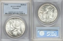 Republic Balboa 1934 MS65 PCGS, KM13. Popular design and favorite of many 20th century crown collectors. 

HID09801242017