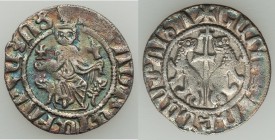 Medieval Pair of Uncertified Issues, 1) Cilician Armenia. Levon I (1198-1219) Tram ND - VF, Bed-656a, 22mm 2.79gm. 2) Crusader States Anonymous Imitat...