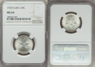 World 4-Piece Lot of Certified Assorted Issues, 1) Cuba 20 Centavos 1920 - MS64 NGC, KM13.2. 2) Peru 1/2 Sol 1929 LM-GM - MS65 NGC, KM216. 3) Guatemal...