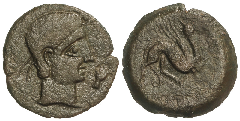 Celtiberian Coins
As. 180 a.C. CASTULO (CAZLONA, Jaén). Anv.: Cabeza masculina ...