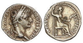 Roman Coins: Roman Empire
Denario. 14-37 d.C. TIBERIO. Anv.: TI. CAESAR DIVI AVG. F. AVGVSTVS. Cabeza laureada de Tiberio a derecha. Rev.: PONTIF. MA...