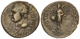 Roman Coins: Roman Empire
As. 69 d.C. VITELIO. TARRACO. Anv.: (A. VITELLIVS) IMP. GERMAN. Cabeza laureada a izquierda. Rev.: VICTORIA AVGVSTI S. C. V...