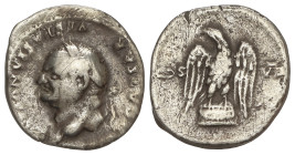 Roman Coins: Roman Empire
Denario. 69 d.C. VESPASIANO. Anv.: IMP. CAESAR VESPASIANVS AVG. Cabeza laureada a izquierda. Rev.: COS VII. Águila mirando ...