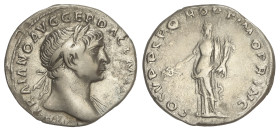 Roman Coins: Roman Empire
Denario. 103-112 d.C. TRAJANO. Anv.: IMP. TRAIANO AVG. GER. DAC. P. M. TR. P. Cabeza laureada a derecha. Rev.: COS. V. P. P...