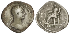 Roman Coins: Roman Empire
Denario. 118 d.C. ADRIANO. Anv.: IMP. CAESAR TRAIAN. HADRIANVS AVG. Busto laureado a derecha. Rev.: P. M. TR. P. COS. II. E...
