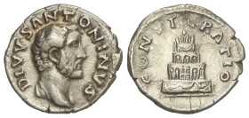 Roman Coins: Roman Empire
Denario. 161-180 d.C. ANTONINO PÍO. Anv.: DIVVS ANTONINVS. Cabeza descubierta de Antonino a derecha. Rev.: CONSECRATIO. Pir...