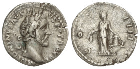 Roman Coins: Roman Empire
Denario. 154 d.C. ANTONINO PÍO. Anv.: ANTONINVS AVG. PIVS P. P. TR. P. XVI. Cabeza laureada a derecha. Rev.: COS. IIII. Ann...