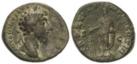 Roman Coins: Roman Empire
As. 161-180 d.C. MARCO AURELIO. Anv.: M ANTONINVS AVG ARM PARTH MAX. Busto a derecha. Rev.: TR POT XXI IMP IIII COS III/ S-...