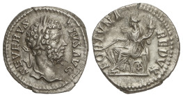 Roman Coins: Roman Empire
Denario. 201-210 d.C. SEPTIMIO SEVERO. Anv.: SEVERVS PIVS AVG. Cabeza laureada a derecha. Rev.: FORTVNA REDVX. Fortuna sent...