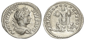 Roman Coins: Roman Empire
Denario. 198-217 d.C. CARACALLA. Anv.: ANTONINVS PIVS AVG. Busto laureado a derecha. Rev.: PART. MAX. PONT. TR. P. IIII. Tr...