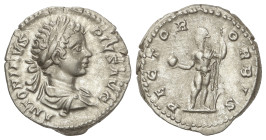 Roman Coins: Roman Empire
Denario. 199-201 d.C. CARACALLA. Anv.: ANTONINVS AVGVSTVS. Busto adolescente a derecha. Rev.: RECTOR ORBIS. Caracalla en pi...