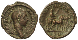 Roman Coins: Roman Empire
Sestercio. 222-235 d.C. ALEJANDRO SEVERO. Anv.: IMP SEV ALEXANDER AVG. Busto a derecha. Rev.: PM TRP VIII COS III PP, SC. E...