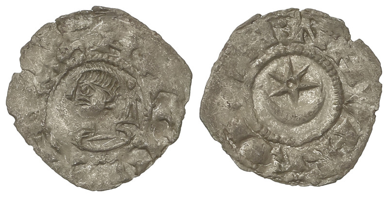 Medieval Coins: Kingdom Of Navarre
Óbolo. SANCHO VII. Anv.: :SANCIVS REX. Efigi...