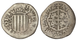 Spanish Monarchy: Philip III
Real. 1612. ZARAGOZA. 3,11 grs. ESCASA. AC-577. MBC-.