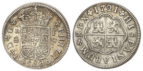 Spanish Monarchy: Philip V
Real. 1721. SEGOVIA. F. 2,4 grs. Ligera pátina y brillo original. AC-623. EBC-.