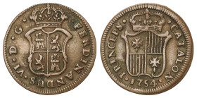 Spanish Monarchy: Ferdinand VI
Ardit. 1754. BARCELONA. 2,41 grs. AC-1. MBC+.