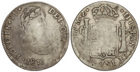 Spanish Monarchy: Ferdinand VII
8 Reales. 1815. DURANGO. M.Z. 27,65 grs. (Acuñación floja y descuidada). Pátina. AC-1190. (BC).