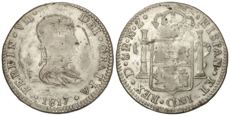 Spanish Monarchy: Ferdinand VII
8 Reales. 1817. DURANGO. M.Z. 26,60 grs. (Acuña...