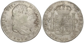 Spanish Monarchy: Ferdinand VII
8 Reales. 1812. GUATEMALA. M. 26,67 grs. (Acuñación floja). AC-1225. (MBC-).