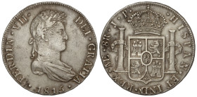 Spanish Monarchy: Ferdinand VII
8 Reales. 1815. LIMA. J.P. 27,58 grs. (Leves rayitas en anverso). AC-1248. MBC.