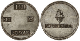 Spanish Monarchy: Ferdinand VII
30 Sous. 1821. MALLORCA. 26,57 grs. AC-1293. MBC.