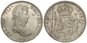 Spanish Monarchy: Ferdinand VII
8 Reales. 1821. MÉXICO. J.J. 26,92 grs. AC-1337. MBC.