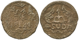 Spanish Monarchy: Ferdinand VII
8 Reales. 1814. MORELOS. 22,50 grs. AE. Con adornos. (Oxiaciones limpiadas). AC-1344. BC+.