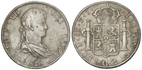 Spanish Monarchy: Ferdinand VII
8 Reales. 1816. POTOSÍ. P.J. 26,84 grs. (Acuñación parcialmente floja). AC-1380. MBC.