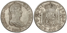 Spanish Monarchy: Ferdinand VII
8 Reales. 1819. POTOSÍ. P.J. 26,69 grs. AC-1383. MBC.