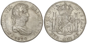 Spanish Monarchy: Ferdinand VII
8 Reales. 1820. POTOSÍ. P.J. 26,76 grs. AC-1384. MBC.