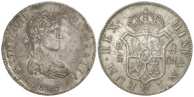 Spanish Monarchy: Ferdinand VII
8 Reales. 1809. SEVILLA. C.N. 25,60 grs. AR. Busto laureado. El 9 de la fecha palo recto. FALSA DE ÉPOCA. (Rayitas y ...